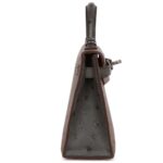 HERMÈS SPECIAL ORDER HSS KELLY SELLIER 20 GRIS TOURTERELLE AND GRAPHITE OSTRICH PALLADIUM HARDWARE