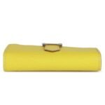 HERMÈS BEARN MINI WALLET LIME CHEVRE MYSORE PALLADIUM HARDWARE