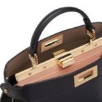 FENDI PEEKABOO ISEEU SMALL BLACK CALF LEATHER BAG
