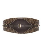 FENDI FENDIGRAPHY SMALL BROWN FF JACQUARD FABRIC BAG