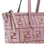 FENDI ROLL MINI MAUVE PINK FF JACQUARD VELVET MINI-BAG