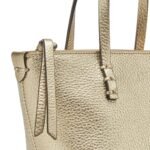 FENDI ROLL MINI CHAMPAGNE-COLORED SELLERIA MINI-BAG WITH 62 HAND-SEWN TOPSTITCHES