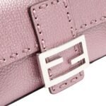 FENDI BAGUETTE MINI METALLIC PINK SELLERIA BAG WITH 309 HAND-SEWN TOPSTITCHES
