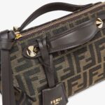 FENDI BY THE WAY SOFT MINI BROWN FF JACQUARD FABRIC MINI BAG