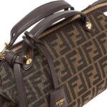 FENDI BY THE WAY SOFT MEDIUM BROWN FF JACQUARD FABRIC BAG