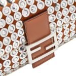 FENDI BAGUETTE BAG EMBROIDERED WITH SILVER-COLOR SEQUINS AND RHINESTONES