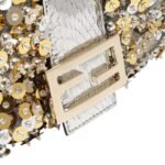 FENDI BAGUETTE HAND-EMBROIDERED BAG WITH SEQUINS AND 3D PEARLS