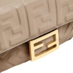 FENDI BAGUETTE MINI DOVE GRAY NAPPA LEATHER BAG