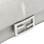 FENDI BAGUETTE MINI SILVER COLOR STINGRAY LEATHER BAG