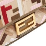 FENDI BAGUETTE CANVAS BAG WITH MULTICOLOR FF EMBROIDERY
