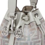 FENDI MON TRESOR SUEDE MINI BAG WITH FF IN IRIDESCENT CRYSTALS AND STUDS