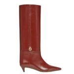 FENDI FFOLD LEATHER LOW-HEELED BOOTS