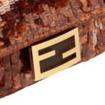 FENDI BAGUETTE MINI BAG EMBROIDERED WITH BROWN SEQUINS
