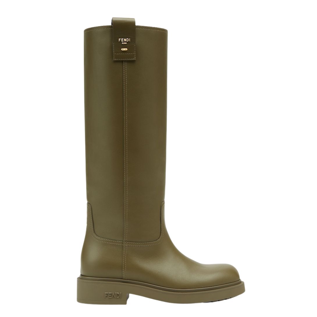 5 FENDI FILO GREEN LEATHER BOOTS
