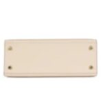 HERMÈS SPECIAL ORDER (HSS) KELLY SELLIER 25 CRAIE AND BLEU GLACIER EPSOM BRUSHED GOLD HARDWARE