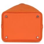 HERMÈS PICOTIN CARGO 18 ORANGE SWIFT AND TOILE CANVAS PALLADIUM HARDWARE