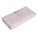 HERMÈS BEARN GUSSET LONG WALLET MAUVE PALE EPSOM PALLADIUM HARDWARE