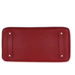 PRE-OWNED HERMÈS SHOULDER BIRKIN 42 JPG ROUGE VIF CLEMENCE PALLADIUM HARDWARE