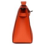 PRE-OWNED HERMÈS KELLY POCHETTE FEU EPSOM PALLADIUM HARDWARE