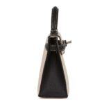 HERMÈS SPECIAL ORDER (HSS) KELLY SELLIER 20 CRAIE AND BLACK EPSOM PALLADIUM HARDWARE