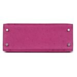 HERMÈS KELLY SELLIER 25 ROSE POURPRE OSTRICH PALLADIUM HARDWARE