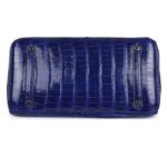 PRE-OWNED HERMÈS BIRKIN 35 BLEU ELECTRIC SHINY POROSUS CROCODILE PALLADIUM HARDWARE