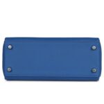 HERMÈS KELLY RETOURNE 25 BLEU FRANCE SWIFT PALLADIUM HARDWARE