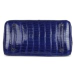 PRE-OWNED HERMÈS BIRKIN 35 BLEU ELECTRIC SHINY POROSUS CROCODILE PALLADIUM HARDWARE