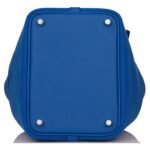 HERMÈS PICOTIN CARGO 18 BLEU FRANCE SWIFT AND TOILE CANVAS PALLADIUM HARDWARE