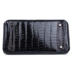 HERMÈS BIRKIN 30 BLEU MARINE AND ROUGE H CONTOUR SHINY POROSUS CROCODILE GOLD HARDWARE