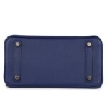 HERMÈS BIRKIN 25 BLEU SAPHIR TAURILLION NOVILLO AND BLEU MARINE MATTE ALLIGATOR TOUCH ROSE GOLD HARDWARE