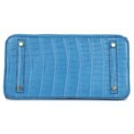 HERMÈS BIRKIN 30 BLEU MYKONOS MATTE ALLIGATOR GOLD HARDWARE
