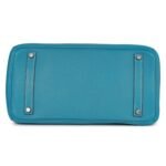 PRE-OWNED HERMÈS BIRKIN 35 BLUE JEAN TOGO PALLADIUM HARDWARE