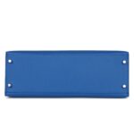 HERMÈS KELLY SELLIER 32 BLEU FRANCE EPSOM PALLADIUM HARDWARE