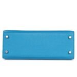 HERMÈS KELLY SELLIER 25 BLEU ZANZIBAR CHEVRE PALLADIUM HARDWARE