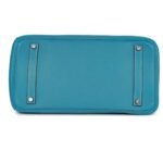 PRE-OWNED HERMÈS BIRKIN 35 BLUE JEAN TOGO PALLADIUM HARDWARE