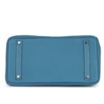 PRE-OWNED HERMÈS BIRKIN 35 BLUE JEAN TOGO PALLADIUM HARDWARE