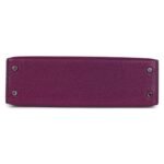 PRE-OWNED HERMÈS KELLY SELLIER 20 ANEMONE CHEVRE PALLADIUM HARDWARE