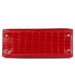 HERMÈS KELLY 25 SELLIER BRAISE SHINY ALLIGATOR MISSISSIPPIENSIS GOLD HARDWARE