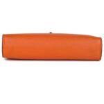 PRE-OWNED HERMÈS MICRO KELLY 15 ORANGE SWIFT PALLADIUM HARDWARE