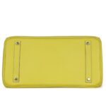 PRE-OWNED HERMÈS BIRKIN 35 LIME CANDY EPSOM PALLADIUM HARDWARE