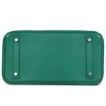 PRE-OWNED HERMÈS BIRKIN 30 VERT VERTIGO CLEMENCE PALLADIUM HARDWARE