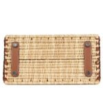 HERMÈS PICNIC BIRKIN 25 GOLD SWIFT AND STRIPE WICKER PALLADIUM HARDWARE