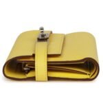 HERMÈS MEDIUM KELLY DEPLIANT WALLET JAUNE CITRON OSTRICH PALLADIUM HARDWARE