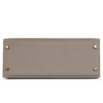 HERMÈS SPECIAL ORDER HSS KELLY SELLIER 28 GRIS ASPHALTE VERSO EPSOM BRUSHED GOLD HARDWARE
