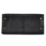 VINTAGE HERMÈS KELLY SELLIER 20 BLACK VARANUS SALVATOR LIZARD GOLD HARDWARE