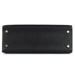 HERMÈS KELLY SELLIER 25 BLACK CHEVRE MYSORE GOLD HARDWARE