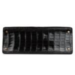 VINTAGE HERMÈS KELLY SELLIER 32 BLACK SHINY POROSUS CROCODILE GOLD HARDWARE