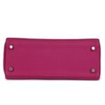PRE-OWNED HERMÈS KELLY RETOURNE 25 ROSE POURPRE TOGO PALLADIUM HARDWARE