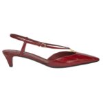 FENDI FFOLD LEATHER LOW-HEELED SLINGBACKS